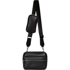 Cross-Bodi bag with Mumi zipper, external pocket, black color