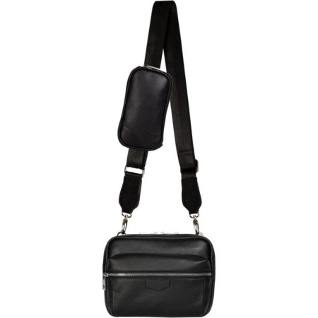 Cross-Bodi bag with Mumi zipper, external pocket, black color