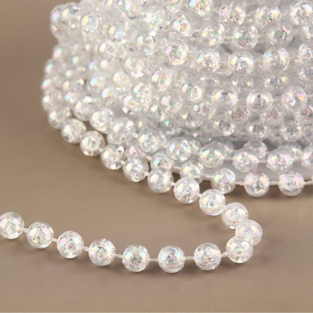 Beads on threads, with holography, round, 6 mm, 9 ± 1 m, transparent color-1
