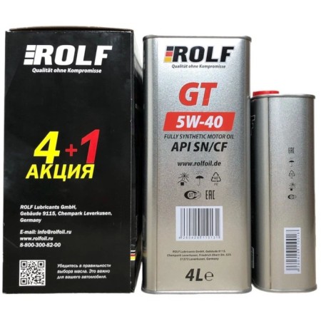 Motor oil Rolf GT40, SN/CF, synthetic, 4 l (promotion 4 l + 1l free)-11