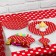 Set for the holiday "Peas", tablecloth 180x108 cm, 6 plates, 6 tongues, red color