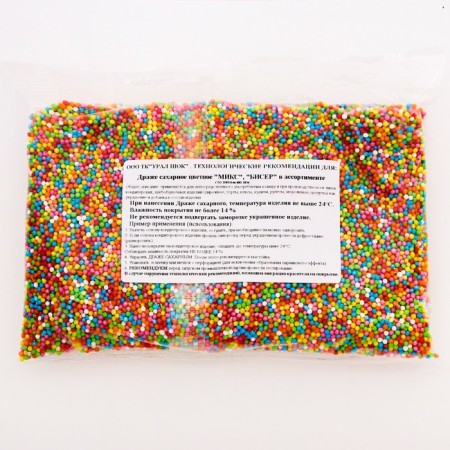 Confectionery sprinkling with a mild center "beads" color, 500 g-2