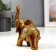 Polystone souvenir "Elephant in the Golden Popone with Patterns" Lacu 13x11x6.8 cm
