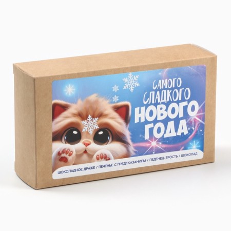 Minihiftbox "Sweet New Year": dragees, cookies, lollipop, chocolate-4