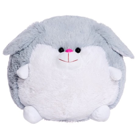 Soft toy "hare", round, gray color, 34 cm