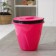 A bucket with a Light lid, 10 l, the color is pink