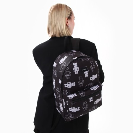 Backpack School Textile Teddy, 42x14x28 cm, black color-12