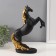 Souvenir Polystone "Black Horse with Golden mane" 6.7x19.5x28 cm