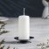 Lotus candlestick metal per candle, 7.5x2 cm, chrome