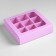 Box for 9 sweets with a shell, lilac, 14.5 x 14.5 x 3.5 cm