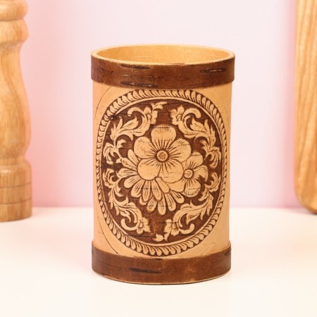 TUES "Flowerers", Round, D = 8 cm, birch bark-2