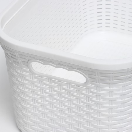 Basket for iron underwear "Rotang", 32 l, 50 × 31 × 25 cm, white color-3