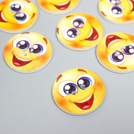 Button decorative tree "Smile Joy" 2.5x2.5 cm-2