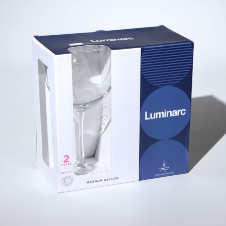 A set of glass glasses for the wine "Magnum Bull", 650 ml, 2 pcs-3