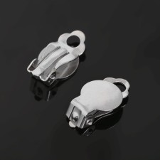 The basis for earrings-clips, 17 mm (set of 5 pairs), silver color