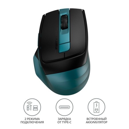 Mouse A4Tech FSTYLER FB35C green/black optical (2000DPI) wireless BT/Radio USB (6b 102939-1