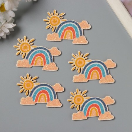 Decor for the creativity of felt lords "Rainbow in the sky" 4x5.7 cm-2