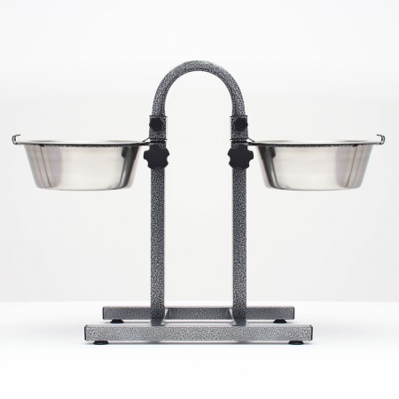 Adjustable multi -level stand 40 cm with 2 bowls of 2.8 liters-1