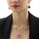 Set 2 objects: earrings, necklace "elite" drops of triangle, pink-white color in silver, 40 cm