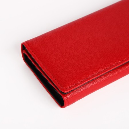 Women's wallet on magnet, red color-2