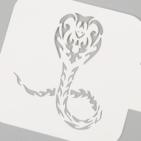 Plastic stencil "cobra", size 9x9 cm-2