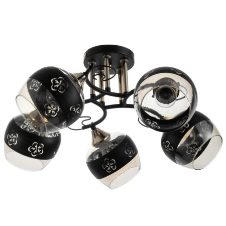 Jero chandelier 5x60W E27 Black/Gold 54x54x25cm SVK