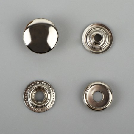 Installation button, omega (o-shaped), iron, d = 15 mm, silver color-2