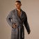 Wafel dressing gown Male SL Home: Chess "Grig Sandre", size M, 100% cotton, 340 g/m2