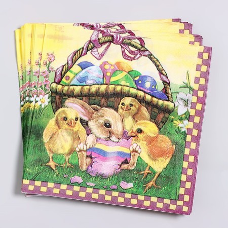 Paper napkins "Easter basket" 33x33 cm, set 20 pcs