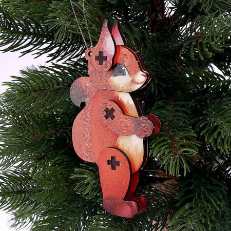 New Year's wooden pendant "New Year! Squirrel"-1