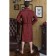 Male dressing gown, shalka, size 56, burgundy, Makra