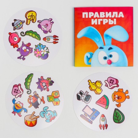 Card game to the speed and reaction “Dubbl. Look, grab it! ”, 55 cards, 5+, Smeshariki-1