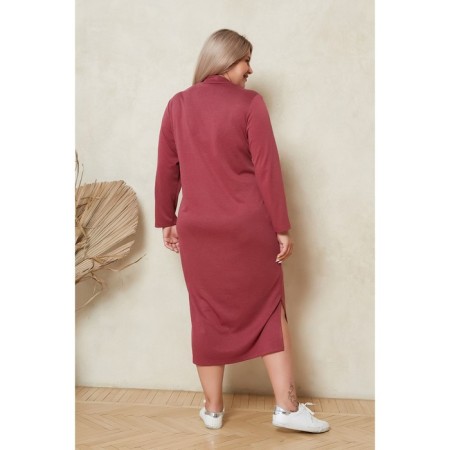 Women's dress, size 62, burgundy color-4