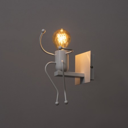 Sconces "man" E27 40W white 11x20x17 cm-2