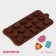 Form for chocolate of the share "Piria", silicone, 21 × 10.4 cm, 15 cells, brown color