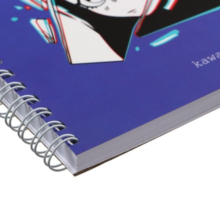 Meshu sketchbook 150 x 150 mm, 60 sheets, on the crest Kawaiii, selective varnish, Soft-Touch coating, block 120 g/m2-2