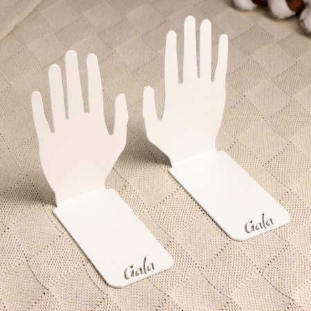 Holder for the books "Hands" set 2pcs, 12.7x8.9x15.4cm, white-3