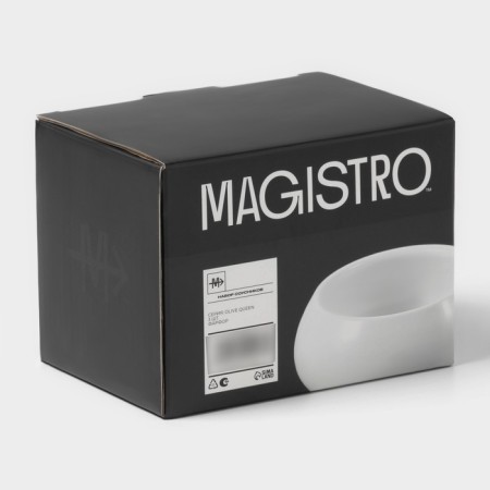 Набор соусников Magistro OliveQueen, 110 мл, 9×4 см, фарфор, 3 шт, белый-7