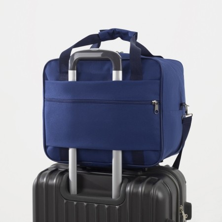 Road bag on lightning, 2 external pockets, a long belt, blue color-3