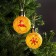 A set of Christmas balls "Red threads" 2 pcs., Batteries, 1 LED, glow warm white