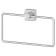 The holder of the towel is rectangular, chrome, fbs