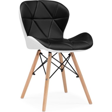 Wooden chair PC-027 array of beech/metal/eco-leather, natural/black 45x53x73 cm