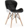 Wooden chair PC-027 array of beech/metal/eco-leather, natural/black 45x53x73 cm