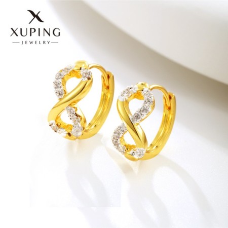 Cooping earrings Xuping Infinity, white color in gold-5