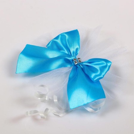 Bows on the handles of a wedding car, 4 pcs., Turquoise-6