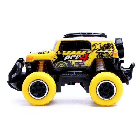 Radio -controlled jeep "graffiti", works on batteries, yellow color-1