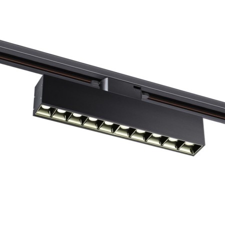Snow -shaped single -phase three -core LED Novotech. Iter, 16W, LED, 94x268x36 mm, black color