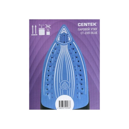 Iron CENTEK CT-2351, 2200 watts, ceramic soles, 300 ml, blue-13