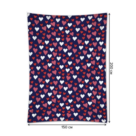 Decorative panel with photo printing "Snowfall from hearts", vertical, size 150x200 cm-1