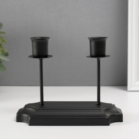 Summary Metal for 2 candles "Aristotle" black d = 2.5 cm 8x16x12 cm-1